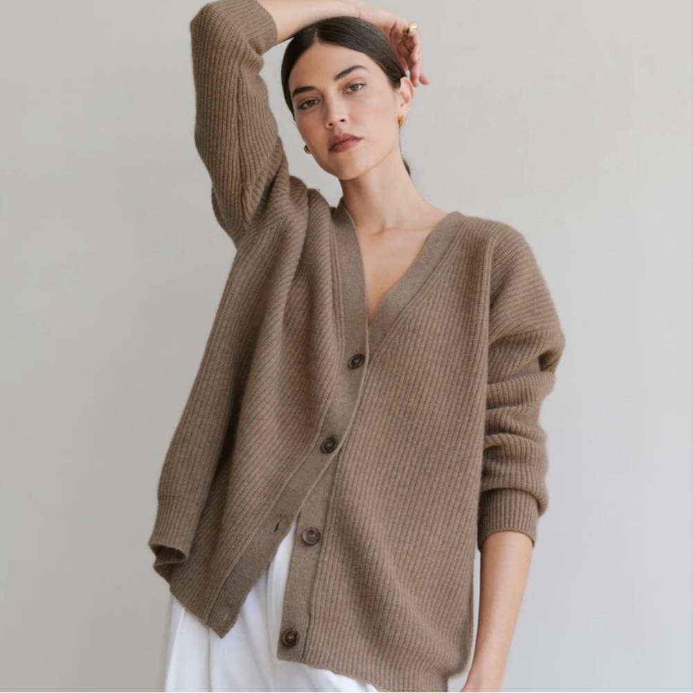 Jenni Kayne Cashmere Cocoon Cardigan in Undyed Stone